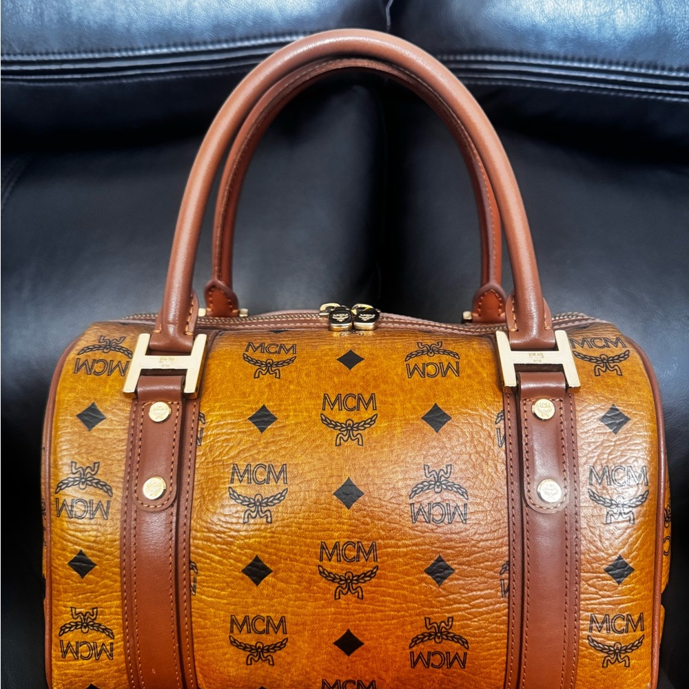 MCM Cognac Visetos Satchel - Picture 2 of 16